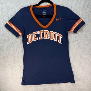 Nike Detroit Tigers Cooperstown V-Neck T-Shirt MLB‎ Baseball Women's Medium